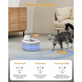 Woqucute Wireless Cat Water Fountain, 3.5L/118oz Battery Operated Cat Fountain with Stainless Steel Lid, Automatic Cat Water Dispenser with Quiet Pump, Pet Drinking Fountain for Cats, Dogs