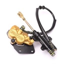 REBEKAMODS Rear Brake Caliper & Master Cylinder Replacement Compatible with 70cc, 90cc, 110cc, 125cc, 140cc, 200cc Dirt Pit Bikes With 8mm Wheel Shaft