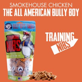 Bully Boy's Famous Chicken Training Nibs Dog Treats | Free from Wheat, Corn, Soy, or Gluten | USA Sourced Ingredients | with Smokehouse Chicken | Made in Utah | 15 oz - 1 Pack