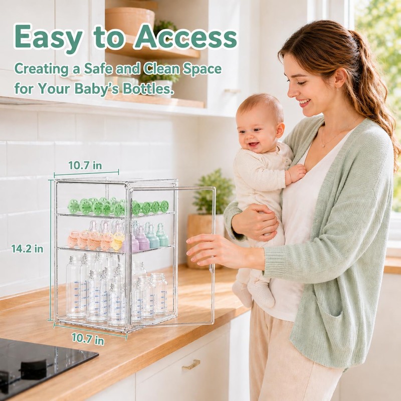 Heliospark Baby Bottle Storage Organizer for Countertop