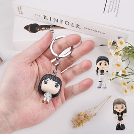 Ainvliya Blackpink Lisa Schlüsselanhänger Blackpink Figuren Einzigartiges Sammlerstück für Fans Premium Vinyl - Material Geschenk für alle Anlässe