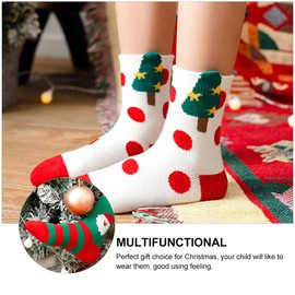 SOIMISS 5 Pairs Children's Christmas Socks Cotton Crew Socks Mid Tube Socks/Colourful Children's Cartoon Socks/Christmas Kid Socks for Child Boy Girl, Assorted colours