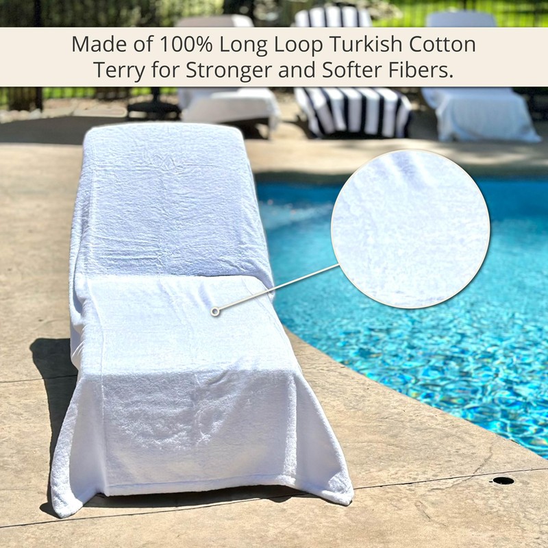 ARLU HOME Large Luxury Chaise Pool/Lounge Chair Cover Towel -
