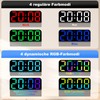PiKaPiKaP Digital Wall Clock, 9.6 Inch Digital RGB Clock, LED