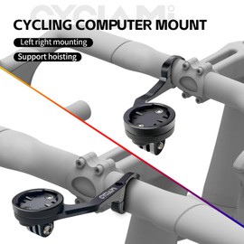 Out Front Mount Aluminum Compatible with Garmin Edge Bike Computer, XOSS, iGPSPORT, Left Right Double-Edged Cycling Handlebar 1.25''/ 31.8mm