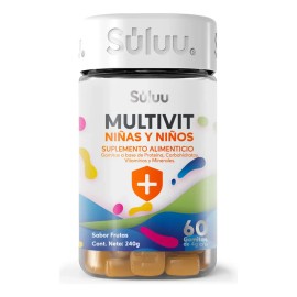 Súluu Multivitaminico Niños | Gomitas | Sistema Inmunológico Fuerte | Protección | Vitaminas Para Niños Inositol, Calcio, Magnesio, Yodo, Zinc, Vitami