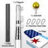 G128 Combo Pack: 20 Ft Telescoping Aluminum Flagpole (Silver) &