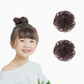 Doyeemei Wig, Bun Point Wig, 2 Pieces, Hair Removal, Scrunchy, Hair Ornament, Japanese Clothing, Curl, Chignon, Kids, Women's, Wedding, Bun Wig, Coming-of-Age Ceremony, Easy to Wear, Yukata, Easy to Wear, Natural Feel, Scrunchy Wig, Partial Wig, Cute, Kimono, Black Brown