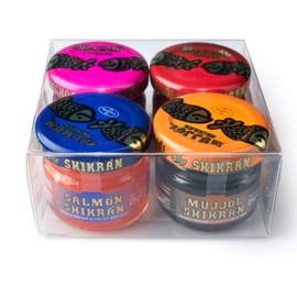 Eurocaviar - Shikran - Sampler pack: 4 x 0.88 oz Mullet Roe Black Caviar Pearls + Mullet Roe Red Caviar Pearls + Smoked Salmon Caviar Pearls + Anchovies Caviar Pearls [Premium Caviar Alternative]