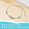 Turquoise Bracelet for Women 925 Sterling Silver Double Heart Bracelets
