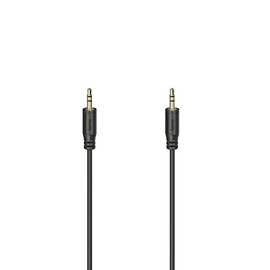Hama Flexi-Slim Audio Cable Jack 3.5 mm / F Plug Gold Black 0.75 m