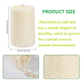 Loofah Sponge Natural, Loofah Cucumber Remove Dead Skin, Kitchen Loofah Sponge, 6 Pieces, Exfoliating Scrubber, Loofah 10 cm Natural Fibre Sponge, Perfect for Body Care, Kitchen, Bathroom Scrubber and