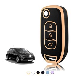 TOOMUME Key Case TPU Car Key Case Suitable for Renault Kangoo 3 Twingo 3 Megane 4 Trafic 4 Clio 5 Captur Dacia Sandero Stepway Duster, Key Cover Protection Key Case - Flip Key