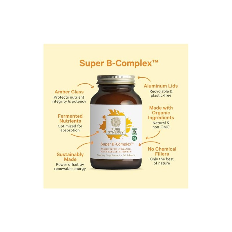 Pure Synergy Super B-Complex Vitamin B Energy & Mood 60