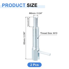 QUARKZMAN 2 Stück Ausziehbarer Indexierungs-Spannstift, M10 l Feder-Spannstift aus Kohlenstoffstahl Federbelasteter Riegel Teleskopverriegelungsstift für Maschinenbau Schiffbau