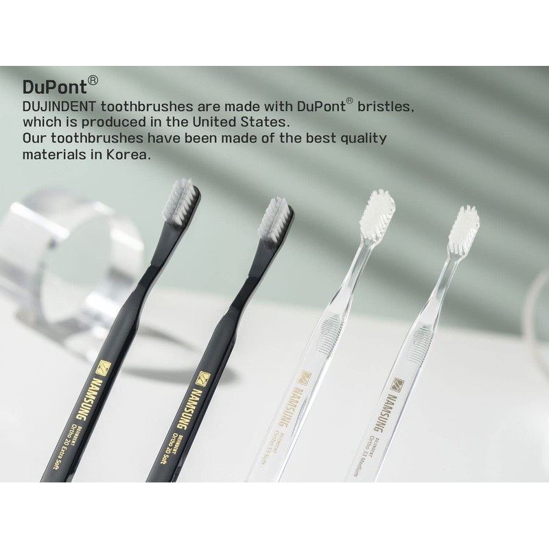 DUJINDENT Orthodontic Toothbrush for Braces [2 Packs][Made in Korea] V