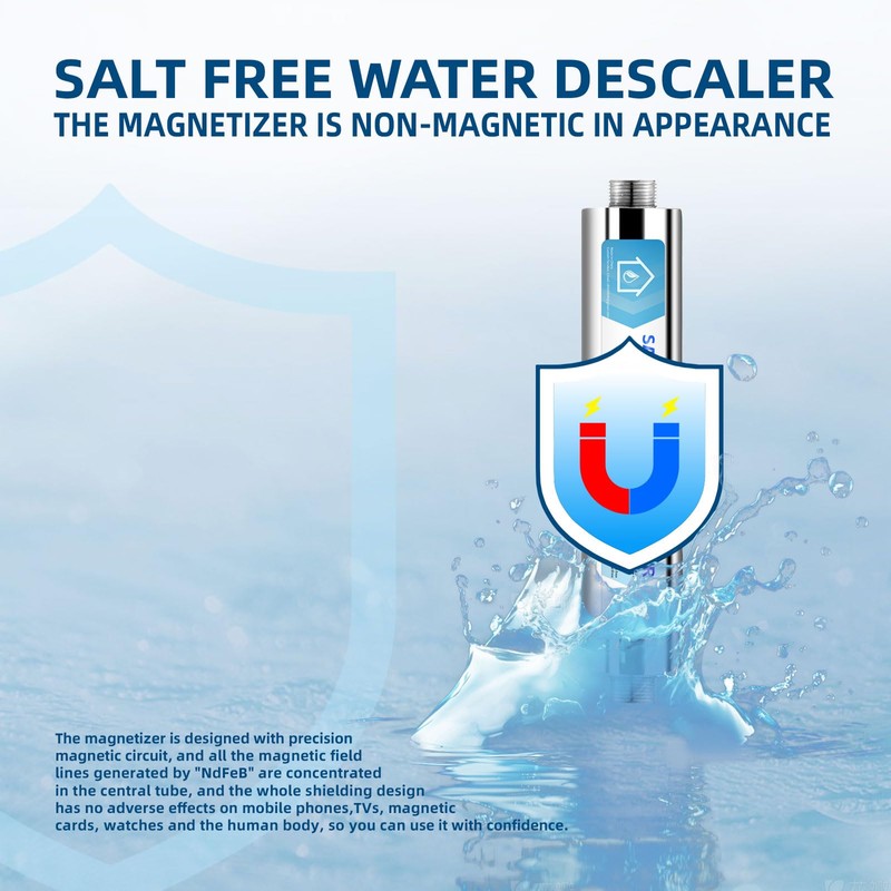Salt-Free Water Descaler Whole House, Scale Water Softener System, ¾-Inch