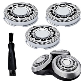 Pack of 3 SH90/72 Replacement Shaving Head for Series 9000(S9xxx) 8000(S8xxx) SW97xx - Wet Dry Razor Accessories Men's Shaving Heads with Cleaning Brush for 9000 Series Compatible, Not Original