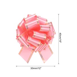 sourcing map 12 Inch Giant Large Pull Bow Big Metallic Car Bows Ribbon with Gold Edge for Wedding Presents Gift Wrapping Christmas, Pink