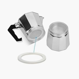 Empaque para cafetera italiana. Juego de 3 Sellos de Silicona y 1 filtro. 1/2/3/6/9/12 tazas (2 Tazas)