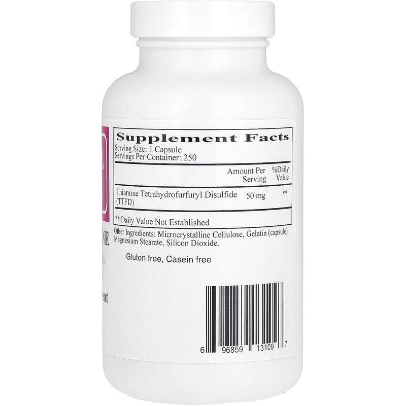 Ecological Formulas Allithiamine Vitamin B1 Capsule, 50 mg, 250 Count
