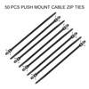 HARFINGTON 50pcs Push Mount Cable Zip Tie 5.9" x 0.19"