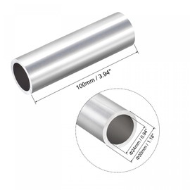 sourcing map 6063 Aluminum Round Tube 30mm OD 24mm Inner Dia 100mm Length Pipe Tubing