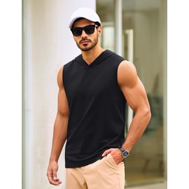 TACVASEN Mens Workout Hooded Tank Tops Bodybuilding Muscle T Shirt Sleeveless Gym Hoodies Tank Top Hoodie Workout Shirt
