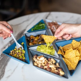 Koziol TANGRAM Separate Plates Blue KOZIOL Germany Outdoor Outdoor Products Plastic Tableware Recycled Recycled Material Durable Party Camping Glamping BPA Free Eco Sustainable Natural Material Earth Friendly Tableware Gift Kitchen Tableware W31.5xD31xH3