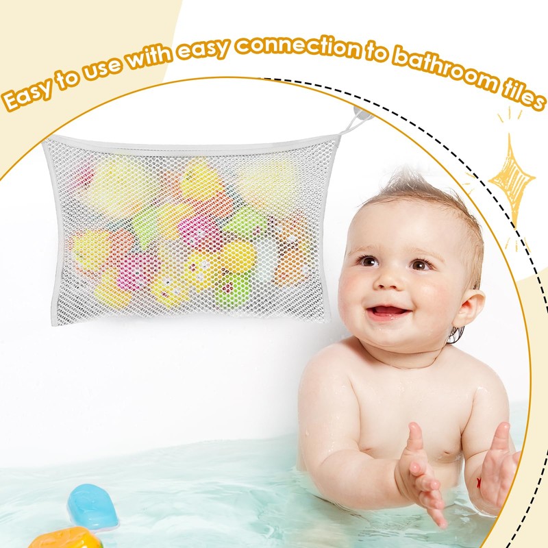 2 Pcs Bath Toy Storage, Large Bath Toy Storage Mesh