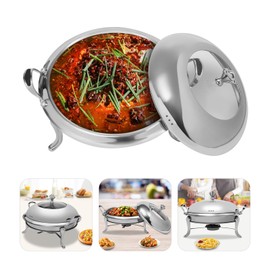 14inch-Stainless Steel Hotpot Buffet Warmer Server, Silver Alcohol Stove Burner Hot Pot, Cooktop Burner Cookware for RV Travel, Restaurants, Party, Wedding, Camp, Picnicking, Hotels