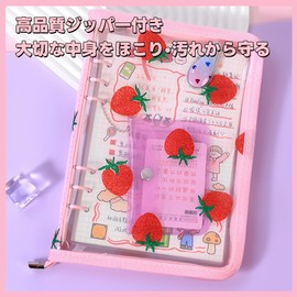 Arpaper Sticker Book, Girls Mat, Clear with 20 Refills (A5, Strawberry, Pink)