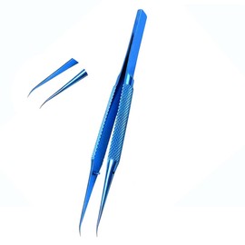 beiyaiey 2 Piece Maintenance Tool of Titanium Alloy Tweezers Machine 0.15Mm Demagnetization of -Pointed Straight Bending Tweezers