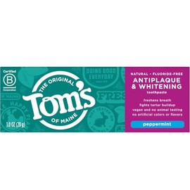 Tom's of Maine Antiplaque Tartar Control plus Whitening Toothpaste Trial Size, Peppermint - 1 oz - 2 pk