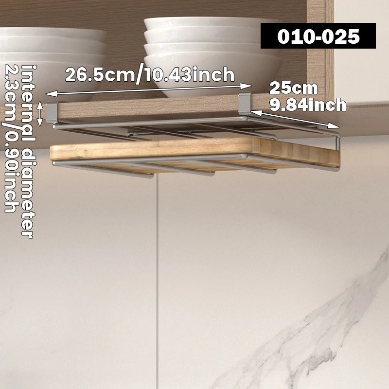 Stainless Steel Under-Cabinet Organizer for Kitchen Storage – Hanging Rack