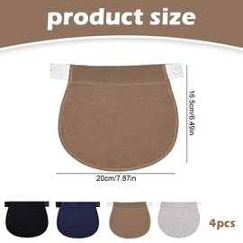 AKSIQIOL 4 pcs Maternity Waist Extender, Adjustable Waistband Extender for Pregnancy, Elastic Button Extender for Pants & Jeans, Comfortable Waist Extender for Pregnant Women