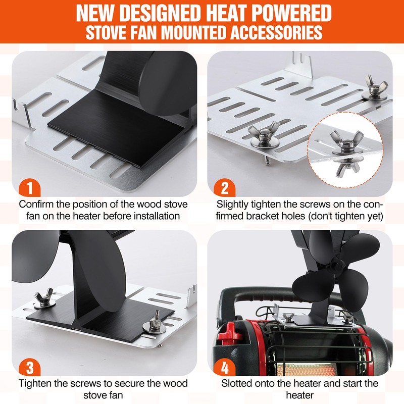 Dreyoo Heat Powered Stove Fan Mounted Accessories, Compatible with Mr.
