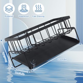 Kitchen Sink Caddy, Sponge Holder Kitchen Sink Stainless Steel, Self-draining Sink Caddy, Stainless Sponge Caddy for Kitchen Sink with Auto Draining Tray