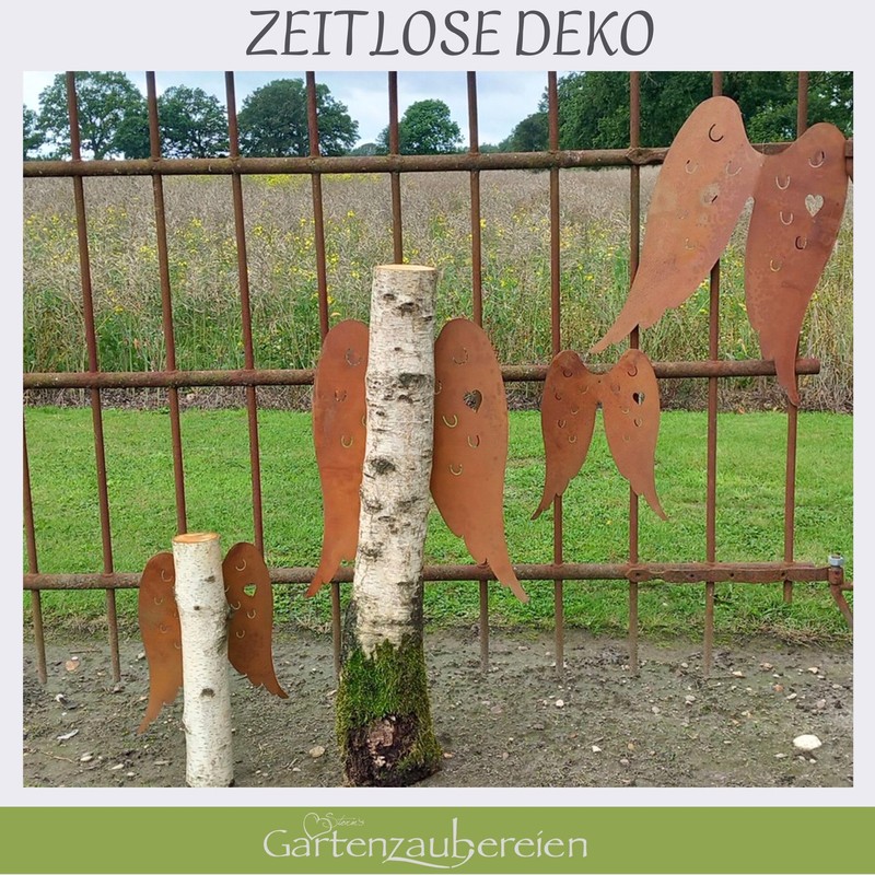 Storm's Gartenzaubereien 2 Angel Wings Metal in Rust Look with