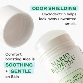 Mario Badescu Deodorant Infused with Skin-Loving Botanicals | Aluminum and Baking Soda-Free | Keeps Underarms Fresh All Day | For Daily Use | Cool Mint | 2 Pack