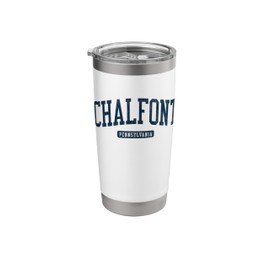 Chalfont Pennsylvania PA College University Style Blue Stainless Steel Insulated Tumbler