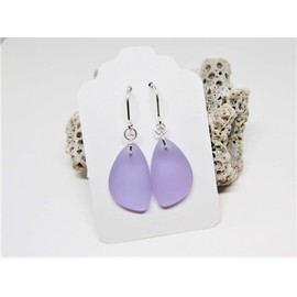 Purple Sea Glass Drop Earrings- Sterling Silver or 14K Gold Filled- Ocean Jewelry- Beach Lover Gift for Women Girls
