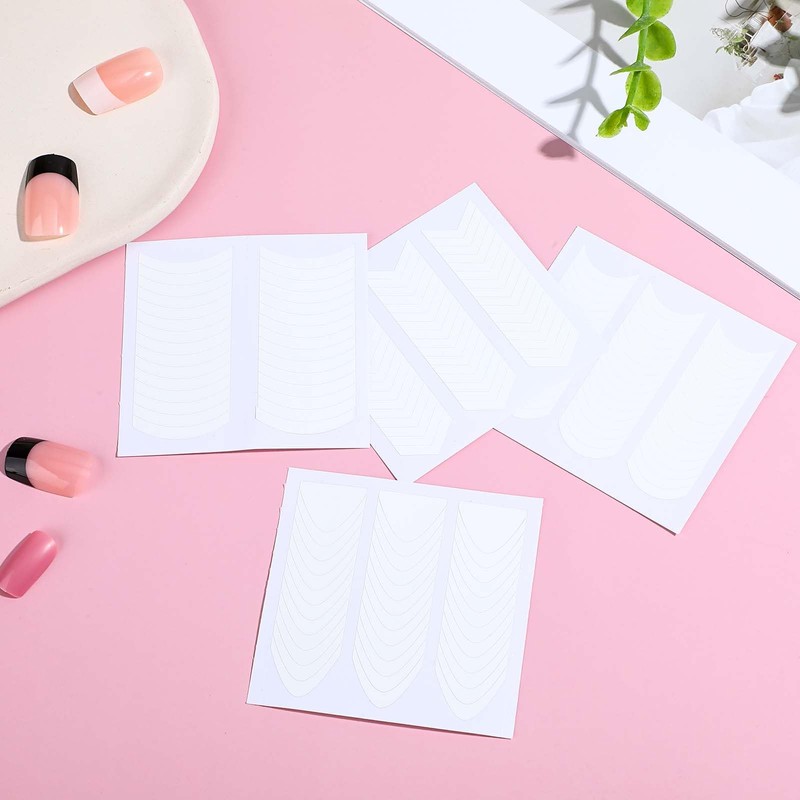 Guduling 1620 Pcs French Tip Stickers,Self-Adhesive French Manicure Nail Stickers,4