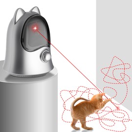 Muhhiba Cat Laser Toys for Indoor Cats, Random Trajectory Laser Cat Toy, Interactive Cat Toys for Bored Indoor Adult Cats/Kittens/Dogs (Silver)