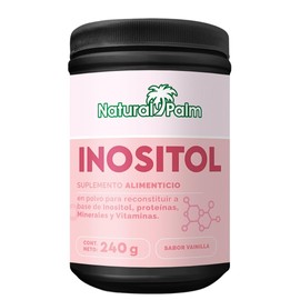 Myo y D-Chiro inositol en polvo fórmula 40:1 con vitamina D3, proteína de soya e inulina, 240g sabor vainilla