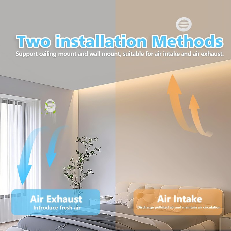 2 Pack 4 Inch ABS Soffit Exhaust Vent with Built-in