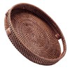 JUNGLE CULTURE Large Rattan Serving Tray 14" in Brown •