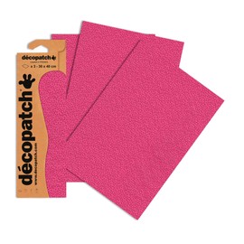 Décopatch - Ref C710O - Indian Pink Fuchsia Pattern Paper Pack - Each Sheet 30 x 40cm, Pack of 3 Paper Sheets - Best Used With Décopach Glue & Varnish, Pink