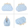 Women Elegance Woven Clutch Purse Kiss Lock Evening Handbag Wedding