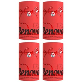Generic Renova Red Kitchen Paper Towel Jumbo Roll 2 Ply 120 Highly Absorbent Sheets Set of 4